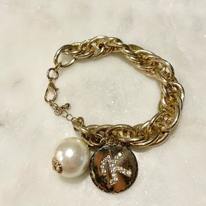 Vintage Gold chain Monogram K Bracelet